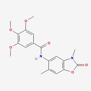 molecular formula C19H20N2O6 B11429865 N-(3,6-dimethyl-2-oxo-2,3-dihydro-1,3-benzoxazol-5-yl)-3,4,5-trimethoxybenzamide 