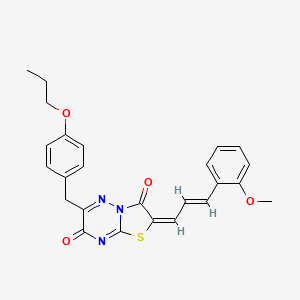 molecular formula C25H23N3O4S B11429881 (2E)-2-[(2E)-3-(2-methoxyphenyl)prop-2-en-1-ylidene]-6-(4-propoxybenzyl)-7H-[1,3]thiazolo[3,2-b][1,2,4]triazine-3,7(2H)-dione 