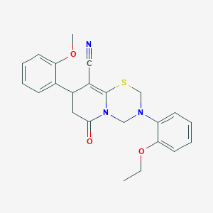 3-(2-ethoxyphenyl)-8-(2-methoxyphenyl)-6-oxo-3,4,7,8-tetrahydro-2H,6H-pyrido[2,1-b][1,3,5]thiadiazine-9-carbonitrile