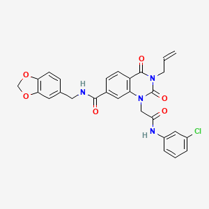 3-allyl-N-(1,3-benzodioxol-5-ylmethyl)-1-{2-[(3-chlorophenyl)amino]-2-oxoethyl}-2,4-dioxo-1,2,3,4-tetrahydroquinazoline-7-carboxamide