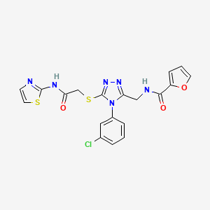 N-((4-(3-chlorophenyl)-5-((2-oxo-2-(thiazol-2-ylamino)ethyl)thio)-4H-1,2,4-triazol-3-yl)methyl)furan-2-carboxamide