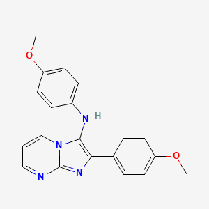 molecular formula C20H18N4O2 B11429923 N,2-bis(4-methoxyphenyl)imidazo[1,2-a]pyrimidin-3-amine 