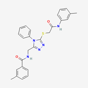 3-Methyl-N-{[5-({[(3-methylphenyl)carbamoyl]methyl}sulfanyl)-4-phenyl-4H-1,2,4-triazol-3-YL]methyl}benzamide