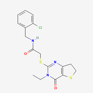 N-(2-chlorobenzyl)-2-((3-ethyl-4-oxo-3,4,6,7-tetrahydrothieno[3,2-d]pyrimidin-2-yl)thio)acetamide