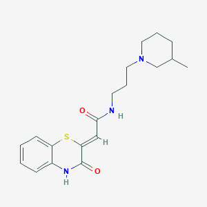 N-[3-(3-Methylpiperidin-1-YL)propyl]-2-[(2Z)-3-oxo-3,4-dihydro-2H-1,4-benzothiazin-2-ylidene]acetamide