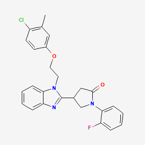 molecular formula C26H23ClFN3O2 B11429973 4-{1-[2-(4-chloro-3-methylphenoxy)ethyl]-1H-benzimidazol-2-yl}-1-(2-fluorophenyl)pyrrolidin-2-one 