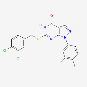 6-{[(3,4-Dichlorophenyl)methyl]sulfanyl}-1-(3,4-dimethylphenyl)-1H,4H,5H-pyrazolo[3,4-D]pyrimidin-4-one