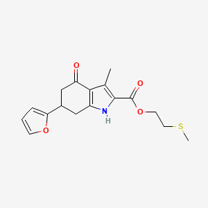 2-Methylsulfanylethyl 6-(furan-2-yl)-3-methyl-4-oxo-1,5,6,7-tetrahydroindole-2-carboxylate