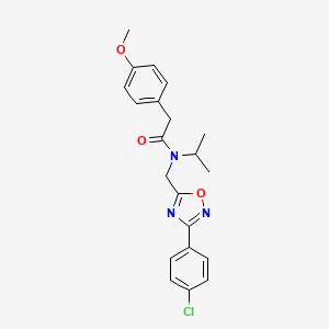 molecular formula C21H22ClN3O3 B11429981 N-{[3-(4-chlorophenyl)-1,2,4-oxadiazol-5-yl]methyl}-2-(4-methoxyphenyl)-N-(propan-2-yl)acetamide 