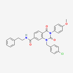 molecular formula C31H26ClN3O4 B11429984 1-(4-chlorobenzyl)-3-(4-methoxyphenyl)-2,4-dioxo-N-(2-phenylethyl)-1,2,3,4-tetrahydroquinazoline-7-carboxamide 