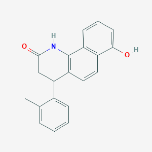 molecular formula C20H17NO2 B11429989 7-hydroxy-4-(2-methylphenyl)-3,4-dihydrobenzo[h]quinolin-2(1H)-one 