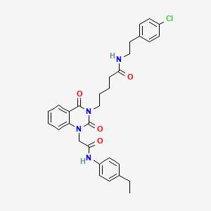 N-(4-chlorophenethyl)-5-(1-(2-((4-ethylphenyl)amino)-2-oxoethyl)-2,4-dioxo-1,2-dihydroquinazolin-3(4H)-yl)pentanamide