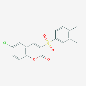 molecular formula C17H13ClO4S B11430011 6-chloro-3-[(3,4-dimethylphenyl)sulfonyl]-2H-chromen-2-one 