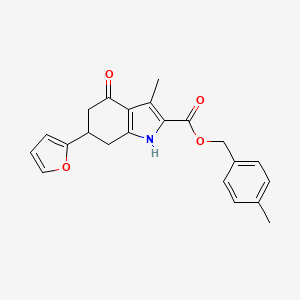 4-methylbenzyl 6-(furan-2-yl)-3-methyl-4-oxo-4,5,6,7-tetrahydro-1H-indole-2-carboxylate