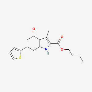 molecular formula C18H21NO3S B11430015 butyl 3-methyl-4-oxo-6-(thiophen-2-yl)-4,5,6,7-tetrahydro-1H-indole-2-carboxylate 