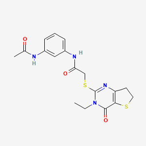 N-(3-Acetamidophenyl)-2-({3-ethyl-4-oxo-3H,4H,6H,7H-thieno[3,2-D]pyrimidin-2-YL}sulfanyl)acetamide