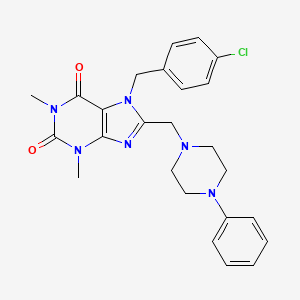 7-[(4-Chlorophenyl)methyl]-1,3-dimethyl-8-[(4-phenylpiperazin-1-yl)methyl]purine-2,6-dione