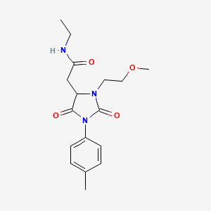 molecular formula C17H23N3O4 B11430049 N-ethyl-2-[3-(2-methoxyethyl)-1-(4-methylphenyl)-2,5-dioxoimidazolidin-4-yl]acetamide 