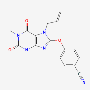 4-{[1,3-dimethyl-2,6-dioxo-7-(prop-2-en-1-yl)-2,3,6,7-tetrahydro-1H-purin-8-yl]oxy}benzonitrile