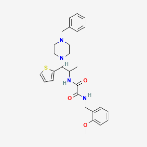 molecular formula C28H34N4O3S B11430105 N1-(1-(4-benzylpiperazin-1-yl)-1-(thiophen-2-yl)propan-2-yl)-N2-(2-methoxybenzyl)oxalamide 