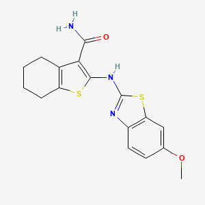 2-[(6-Methoxy-1,3-benzothiazol-2-yl)amino]-4,5,6,7-tetrahydro-1-benzothiophene-3-carboxamide