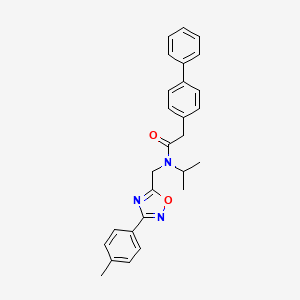 molecular formula C27H27N3O2 B11430115 2-(biphenyl-4-yl)-N-{[3-(4-methylphenyl)-1,2,4-oxadiazol-5-yl]methyl}-N-(propan-2-yl)acetamide 