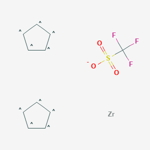 molecular formula C11H11F3O3SZr 10* B1143012 锆，双(η5-2,4-环戊二烯-1-基)氢(三氟甲磺酸盐-κO)-(9CI) CAS No. 192882-51-2