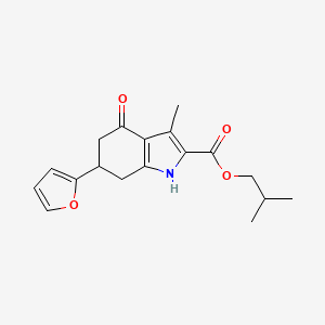 molecular formula C18H21NO4 B11430130 2-methylpropyl 6-(furan-2-yl)-3-methyl-4-oxo-4,5,6,7-tetrahydro-1H-indole-2-carboxylate 