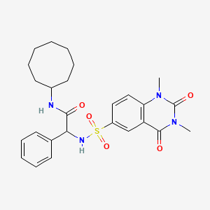 molecular formula C26H32N4O5S B11430137 N-Cyclooctyl-2-(1,3-dimethyl-2,4-dioxo-1,2,3,4-tetrahydroquinazoline-6-sulfonamido)-2-phenylacetamide CAS No. 1086136-99-3