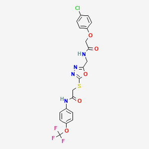 2-(4-chlorophenoxy)-N-((5-((2-oxo-2-((4-(trifluoromethoxy)phenyl)amino)ethyl)thio)-1,3,4-oxadiazol-2-yl)methyl)acetamide