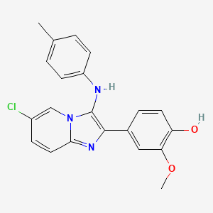 molecular formula C21H18ClN3O2 B11430166 4-{6-Chloro-3-[(4-methylphenyl)amino]imidazo[1,2-a]pyridin-2-yl}-2-methoxyphenol 