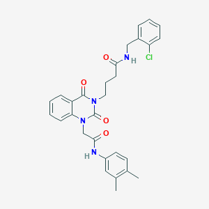 N-(2-chlorobenzyl)-4-[1-{2-[(3,4-dimethylphenyl)amino]-2-oxoethyl}-2,4-dioxo-1,4-dihydroquinazolin-3(2H)-yl]butanamide