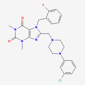 8-[[4-(3-Chlorophenyl)piperazin-1-yl]methyl]-7-[(2-fluorophenyl)methyl]-1,3-dimethylpurine-2,6-dione