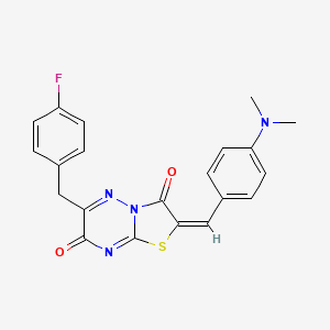 molecular formula C21H17FN4O2S B11430209 (2E)-2-[4-(dimethylamino)benzylidene]-6-(4-fluorobenzyl)-7H-[1,3]thiazolo[3,2-b][1,2,4]triazine-3,7(2H)-dione 