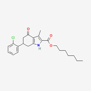 heptyl 6-(2-chlorophenyl)-3-methyl-4-oxo-4,5,6,7-tetrahydro-1H-indole-2-carboxylate