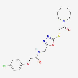 N-({5-[(2-azepan-1-yl-2-oxoethyl)thio]-1,3,4-oxadiazol-2-yl}methyl)-2-(4-chlorophenoxy)acetamide