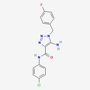 molecular formula C16H13ClFN5O B11430241 5-amino-N-(4-chlorophenyl)-1-(4-fluorobenzyl)-1H-1,2,3-triazole-4-carboxamide 