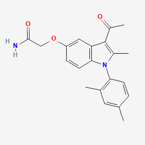 2-{[3-acetyl-1-(2,4-dimethylphenyl)-2-methyl-1H-indol-5-yl]oxy}acetamide