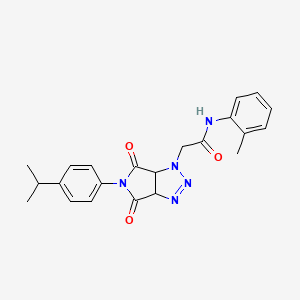 2-{4,6-dioxo-5-[4-(propan-2-yl)phenyl]-4,5,6,6a-tetrahydropyrrolo[3,4-d][1,2,3]triazol-1(3aH)-yl}-N-(2-methylphenyl)acetamide