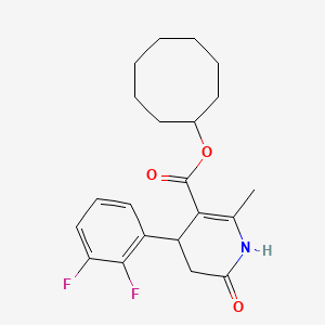 molecular formula C21H25F2NO3 B11430281 Cyclooctyl 4-(2,3-difluorophenyl)-2-methyl-6-oxo-1,4,5,6-tetrahydropyridine-3-carboxylate 