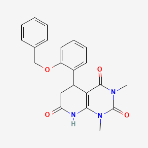 molecular formula C22H21N3O4 B11430288 5-[2-(benzyloxy)phenyl]-1,3-dimethyl-5,8-dihydropyrido[2,3-d]pyrimidine-2,4,7(1H,3H,6H)-trione 