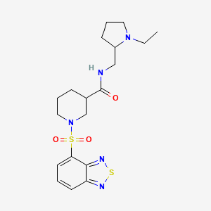 molecular formula C19H27N5O3S2 B11430305 1-(2,1,3-benzothiadiazol-4-ylsulfonyl)-N-[(1-ethylpyrrolidin-2-yl)methyl]piperidine-3-carboxamide 