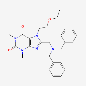 8-[(dibenzylamino)methyl]-7-(2-ethoxyethyl)-1,3-dimethyl-3,7-dihydro-1H-purine-2,6-dione