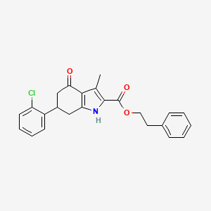 2-phenylethyl 6-(2-chlorophenyl)-3-methyl-4-oxo-4,5,6,7-tetrahydro-1H-indole-2-carboxylate