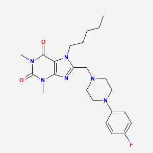 8-[[4-(4-Fluorophenyl)piperazin-1-yl]methyl]-1,3-dimethyl-7-pentylpurine-2,6-dione