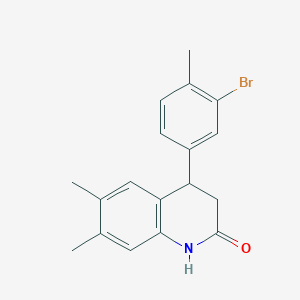 4-(3-bromo-4-methylphenyl)-6,7-dimethyl-3,4-dihydroquinolin-2(1H)-one