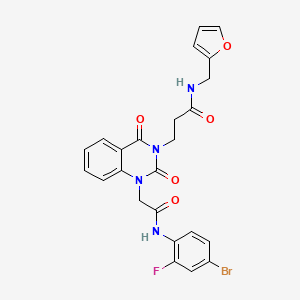 3-(1-(2-((4-bromo-2-fluorophenyl)amino)-2-oxoethyl)-2,4-dioxo-1,2-dihydroquinazolin-3(4H)-yl)-N-(furan-2-ylmethyl)propanamide