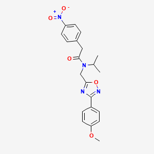 molecular formula C21H22N4O5 B11430425 N-{[3-(4-methoxyphenyl)-1,2,4-oxadiazol-5-yl]methyl}-2-(4-nitrophenyl)-N-(propan-2-yl)acetamide 