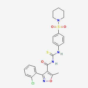 3-(2-chlorophenyl)-5-methyl-N-{[4-(piperidin-1-ylsulfonyl)phenyl]carbamothioyl}-1,2-oxazole-4-carboxamide