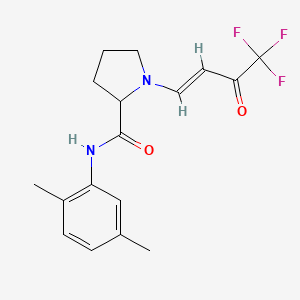 molecular formula C17H19F3N2O2 B11430443 N-(2,5-Dimethylphenyl)-1-[(1E)-4,4,4-trifluoro-3-oxobut-1-EN-1-YL]pyrrolidine-2-carboxamide 